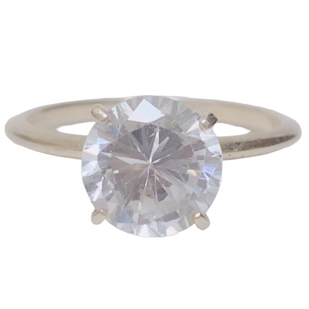 Women’s 14k Genuine Yellow Gold Band Ring Setting With Cz